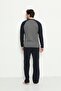 Men's Long Sleeve Cotton Seasonal Dowry Combed Cotton Pajama Set (WITHOUT BOX)01737 - 3