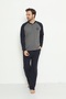 Men's Long Sleeve Cotton Seasonal Dowry Combed Cotton Pajama Set (WITHOUT BOX)01737 - 7