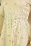 Flared Front Stone Patterned Satin Hijab Evening Dress Bej 1680 - 5