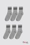 6 Pairs of Unisex Striped Cotton College Tennis Socks - 4