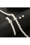 Bead Detail Pearl Jewelry Set Bracelet Earrings Necklace 3-Piece Pearl Combination Set - 6