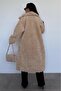 Beige Buttoned Plush down Coat Mg2516 - 5
