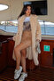 Beige Buttoned Plush down Coat Mg2516 - 3