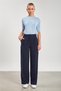 Women's Elastic Waist Palazzo Trousers - Navy Blue - 2