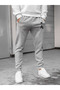 Men's Summer Sweatpants Skinny Leg Jogger Gray Cotton - 2