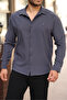 Slim Fit Long Sleeve Easy Ironing Sweat Absorbing Breathable Double Face Four Seasons White Men's Shirt - 5