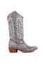 Sail Lakers - Gray Leather Embroidered Women's Boots - 2