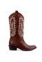 - Brown Leather Embroidered Women's Boots 105-3387-Venus - 2