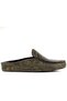 - Green Leather Men's House Slippers 110-547-X