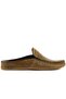 - Olive Green Leather Men's House Slippers 110-547-X