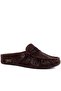- Brown Leather Women's House Slippers 109-557-X - 2