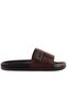 - Red Brown Leather Croco Patterned Women's Slippers 109-654-8801Z