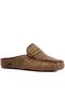 - Gold Color Leather Women's House Slippers 109-557-X - 2