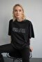 Black Oversize Always Late Printed T-Shirt
