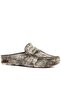- Khaki, White Color Leather Printed Women's House Slippers 109-557-X - 2