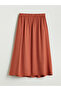 Textured Pleated Skirt with Elastic Waist - 6