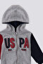 BASE. Polo Assn Gray Melange Zippered Hooded Baby 3-Piece Set - 4