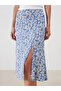 Lcw Floral Slit Skirt with Elastic Waist - 3