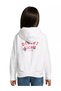 Girl's Oversize Logo Embroidered Hooded Sweatshirt, Zip-Up Cardigan, Zip Hoodie