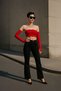 Women's High Waist Flare Jean Trousers Black - 2
