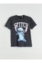 Two Mt Shop Quality Xside Anthracite Combed Cotton Printed Loose & Baggy Short Sleeve Women's T-Shirt - 5