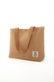 |   Canvas Women's Bag, Large Size, Lined, Snap Fastener, Inner Pocket, Brown, Casual - 2