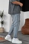 Boyfriend Men's Distressed Detail Blue Jeans Denim Pants - 5
