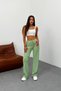 Women's High Waist Wrinkled Detailed Seersucker Fabric Full Lycra/Flexible Trousers - 4