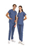 Storm Blue Stretch Fabric Doctor and Nurse Uniform Unisex Surgical Set | Brl Scruble - 5