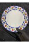 Armada Cini Prt 60 25 Cm Navy Blue Gold Gilt Tulip Carnation Porcelain Calligraphy Cini Plate - 3