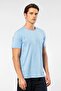 2169 Men's Modal Cotton Crew Neck Short Sleeve T-Shirt-Light Blue - 3