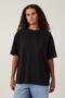 Black Short Sleeve Oversize Basic Women's T-Shirt Sh281 - 4