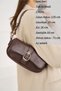 Bitter Brown Women's Metal Buckle Detailed Hand Shoulder Baguette Women's Bag Stylish with Two Straps - 7