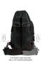 Leather Crossbody Bag Chest Bag Multi-Compartment Single Arm Shoulder Bag Bodybag with Headphone Outlet - 6