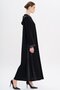 Hooded Stoned Tulle Detailed Ferace Black 6738 - 5