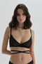 Black Underwire Capless Tulle Tied Bra
