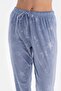 Blue Seersucker Star Printed T-Shirt Pants Pajamas Set - 5