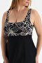 White-Black Corseted Swimsuit with Recovery Dress - 6