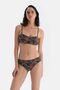 Partea de jos de bikini multicolor cu talie înaltă