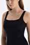 Black Square Collar Dress Swimsuit - 6