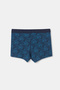 Petrol Blue D-Men Petrol Patterned Compact Combed Cotton Boxer - 2