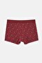 Burgundy-Black 3-Piece Patterned Cotton Boxer - 3