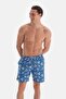 Turquoise Caretta Patterned Medium Swim Shorts - 6
