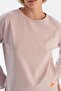Lilac Slogan Print Detailed Long Sleeve Cotton Pajama Set - 6