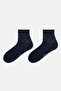 Navy Blue Men's 2-Piece Diamond Pattern Bamboo Socks - 5