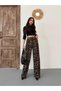 Women's Leopard Fabric Lycra Palazzo Loose Wide Leg Pants - 5