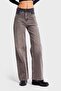 Women's Stone Brown Color 4W5-16 Wide Leg Fit 100% Cotton Design Denim Jean - 6
