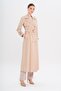 Double Breasted Leopard Pattern Lined Water Repellent Long Trench Coat Bej 6747 - 2