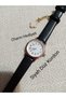 Retro Minimal Model Numeral Vintage Still Charmli Gold Case Women's Wristwatch.. Black Color Strap - 2