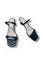 Women's Black Goblet Heeled Single Strap Sandals - 7
